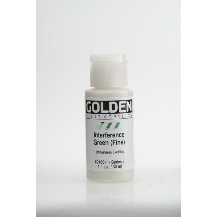 Peinture Acrylique Fluide - GOLDEN - Green Fine Interference - 30ml - Haute résistance - Bonne adhérence
