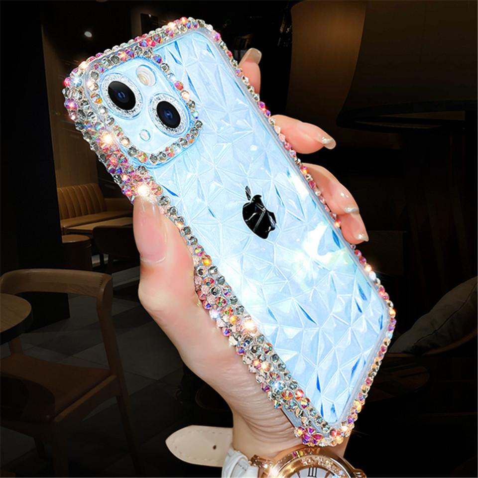 Luxury Glitter Bling Diamond Transparent Soft Phone Case For iPhone 14 13 12 Pro Max 11 XS XR 7 8 Plus SE 3 Clear Silicone Cover