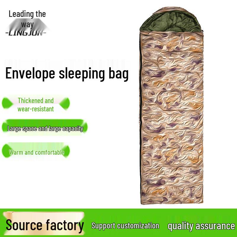 Portable Thickened Warm Sleeping Bag for Emergency Rescue and Camping, Desert Starry Sky Envelope Style. Ink Pattern Summer