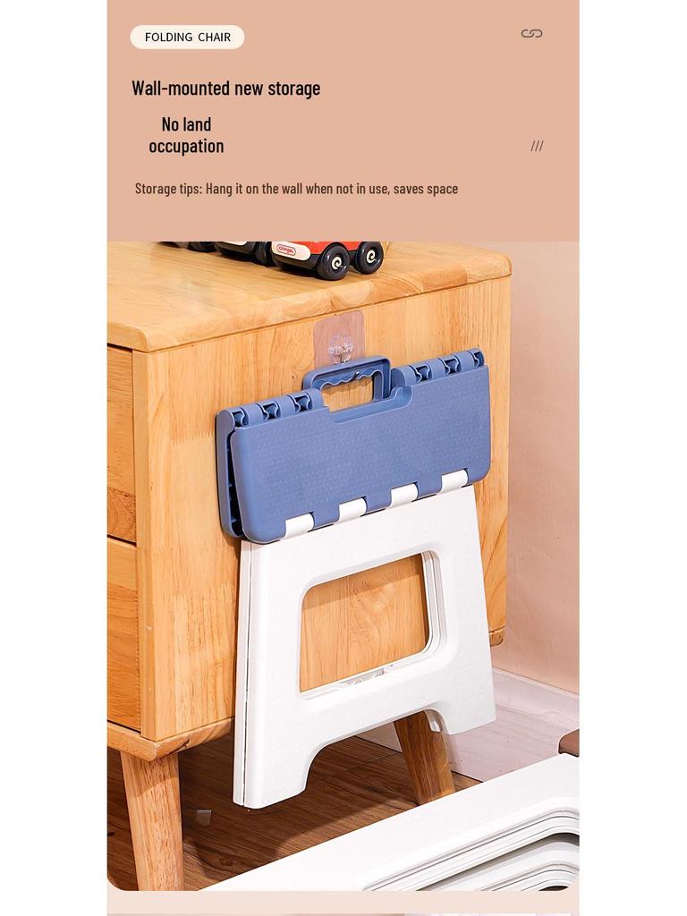 Portable Thickened Plastic Folding Stool for Home, Dining, and Outdoor Use