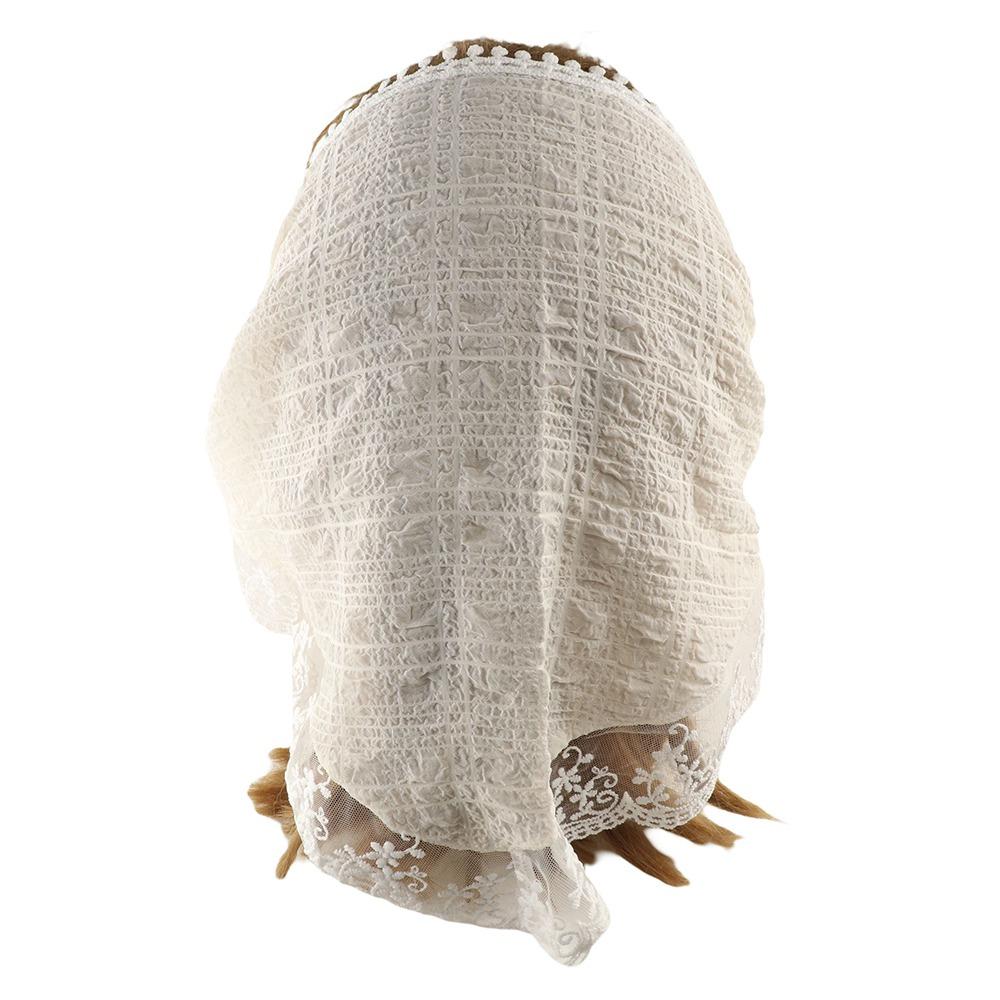 

Мягкий кружевной шарф для волос, регулируемый мешок для волос, треугольный ремешок для волос на пляже белый