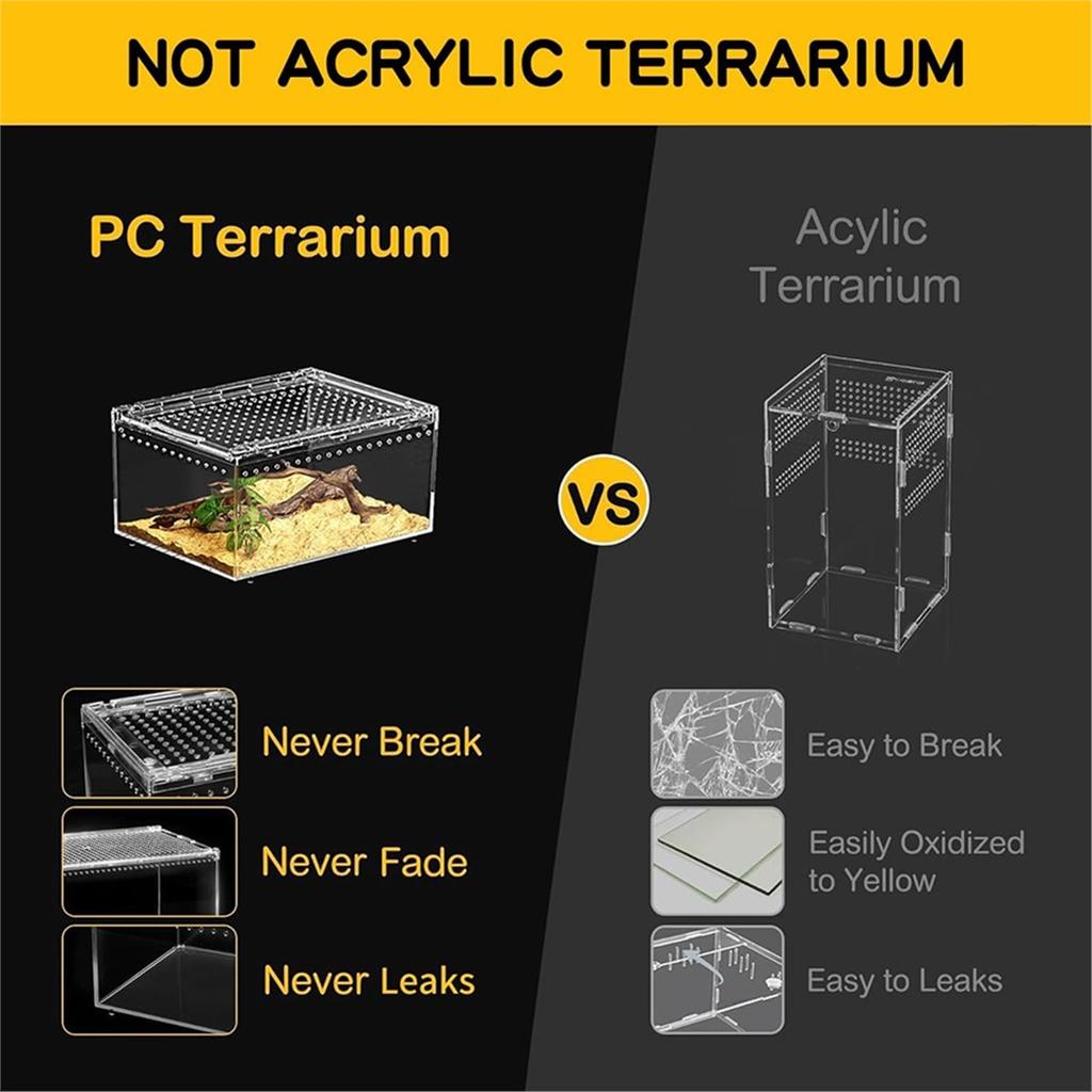 Turtle Terrarium Acrylic Lizard Reptile Kennel For Jumping Spider Crested Gecko Bearded Dragon
