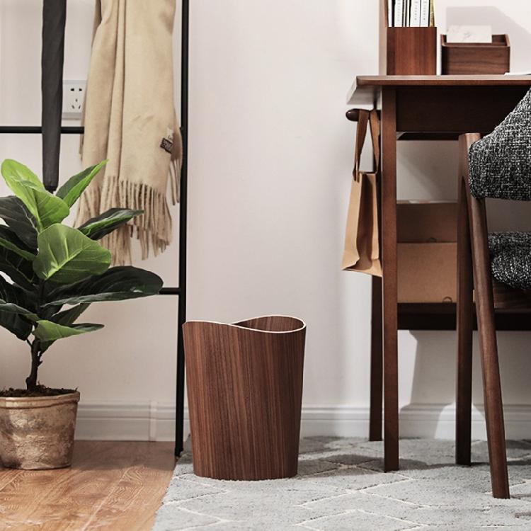 Papelera Cesta de Papel Higiénico para Oficina Baño Dormitorio Suministros Material de Madera