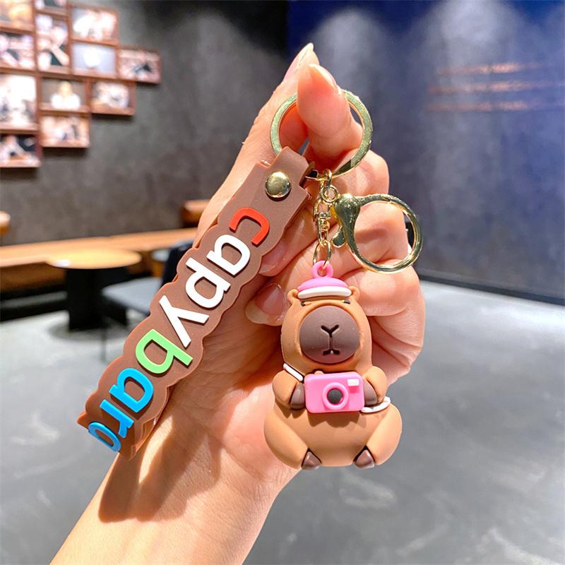Cute Creative Capybara Doll Keychain Pendant Cartoon Kawaii Doll Car Keychain Exquisite Backpack Hanging Decorations Gifts