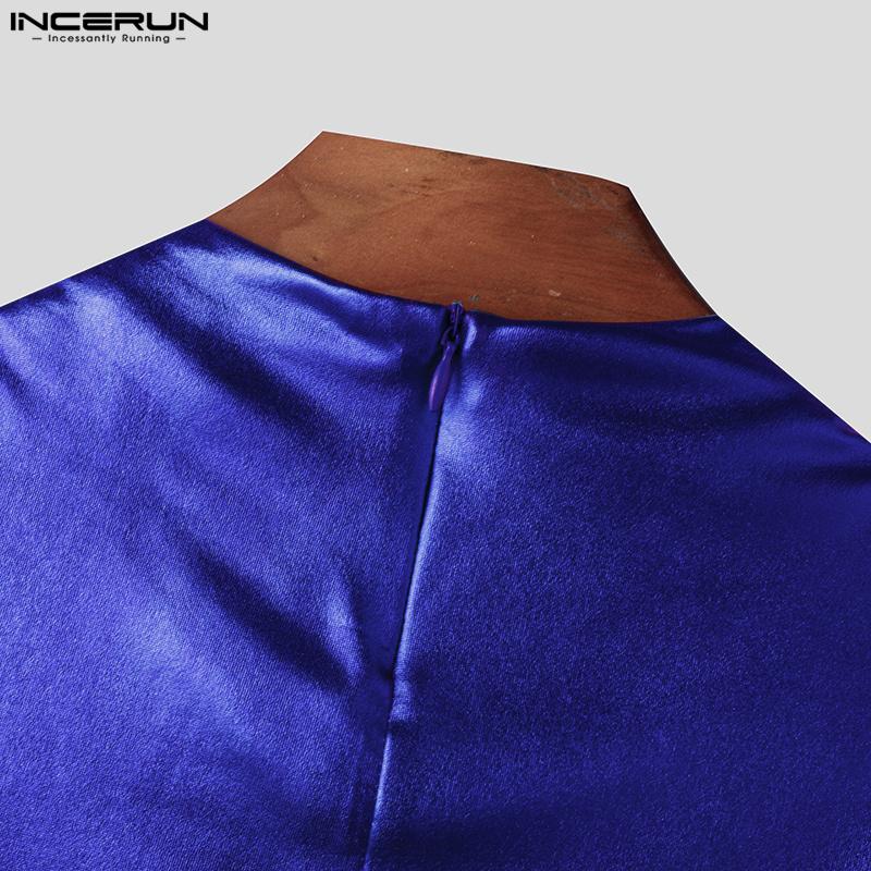 INCERUN Débardeurs Slim de Fête Irréguliers Lisses à Paillettes Sans Manches pour Homme