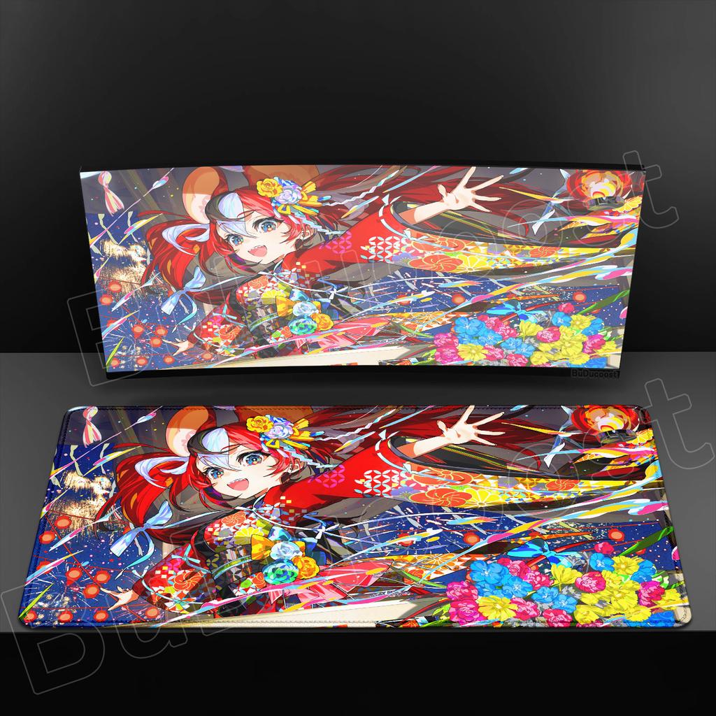 Game Office Accessories Non-Slip Rubber Edge locking Speed Large HD Kawaii Laptop Mat Hololive Hakos Baelz Mouse Pad Desktop Rug