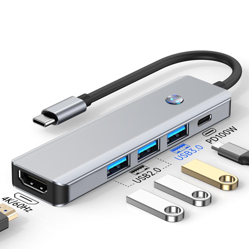 USB-C Docking Hub: 4K Screen Casting & One-Key Sleep Expansion Dock