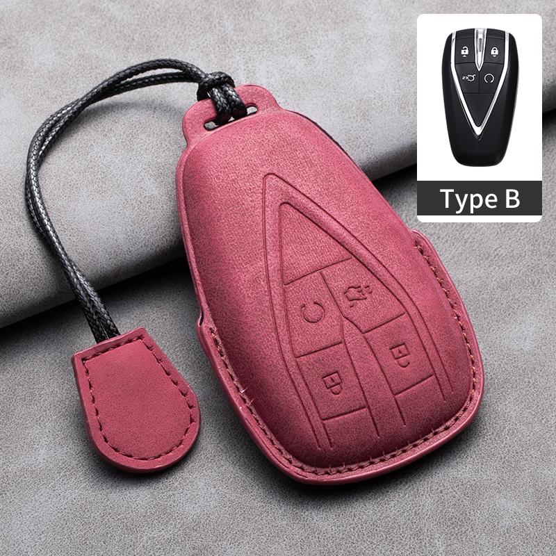 Leather Car Key Case Cover Fob For Changan CS35PLUS CS35 Plus CS55 PLUS CS75 PLUS Eado UNI-T UNI K Oushang X5 X7 EV 2019-2025