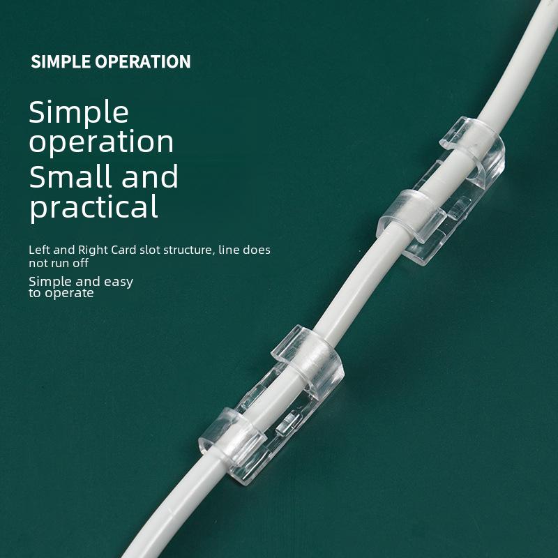 Samoprzylepny klips do organizera kabli - rozwiązanie do przechowywania i zarządzania kablami, konstrukcja bez dziurkowania