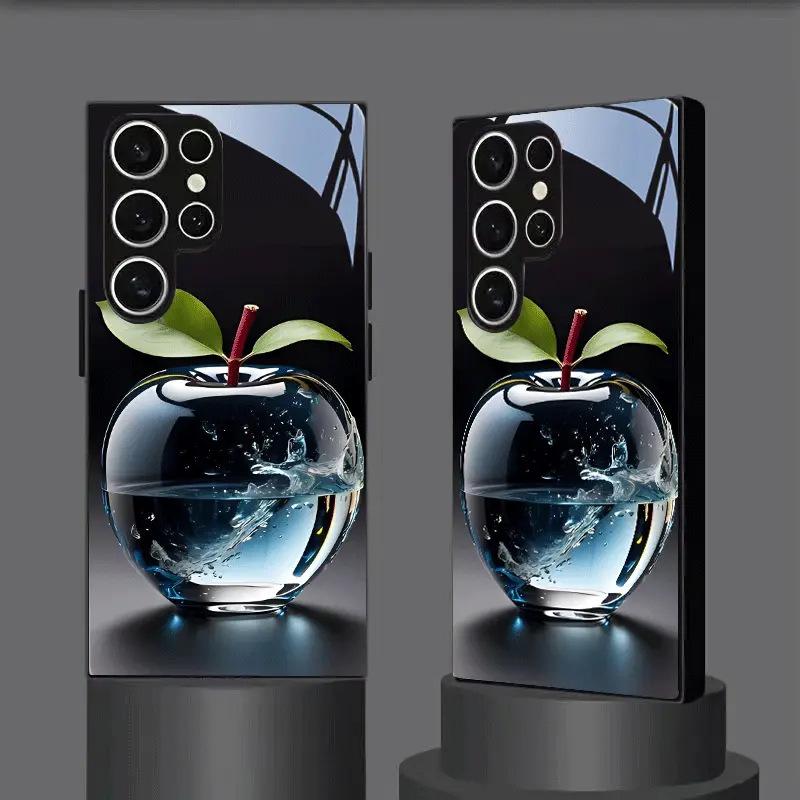 Foreign Trade Three-dimensional Crystal Tempered Glass Samsung S23plus Mobile Phone Case SamsungS24Ultra