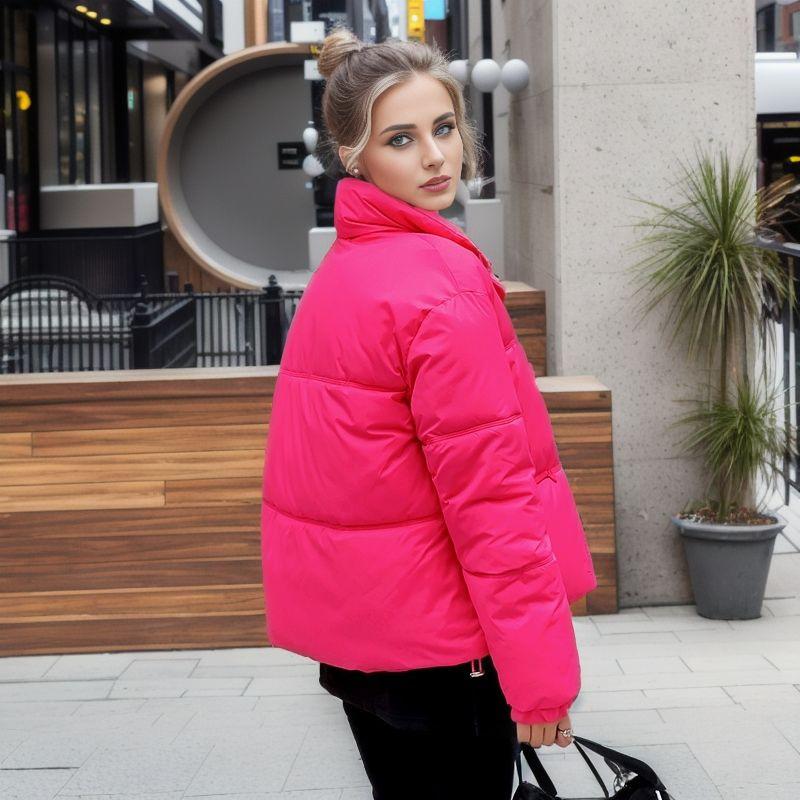 Women's Winter Jacket 2026 Winter Women High Collar Thicken Warm Cottonjacket Women Pure Callor Casual Parkas Women's Coat