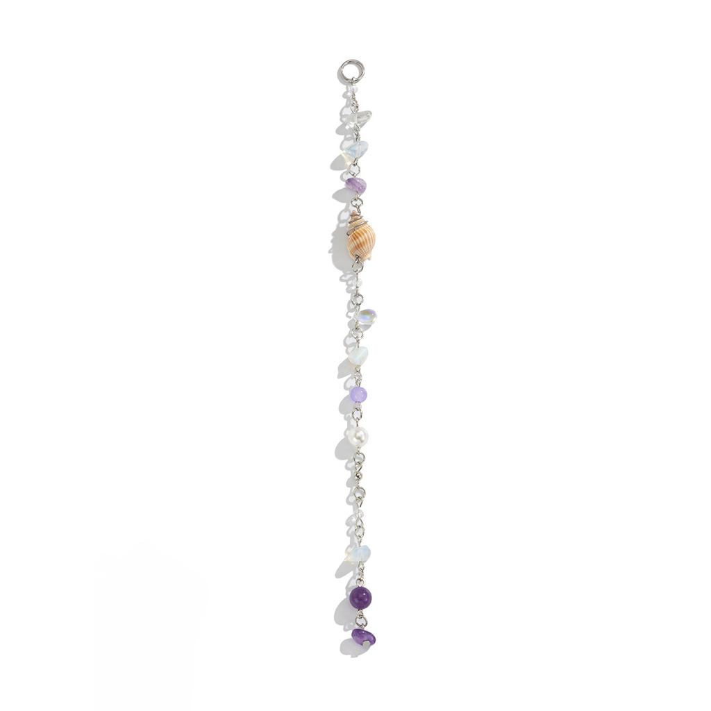 Ocean Vacation Style Conch Fringed Hair Accessories, Simple Irregular Gravel Long Chain Braided Hairpin