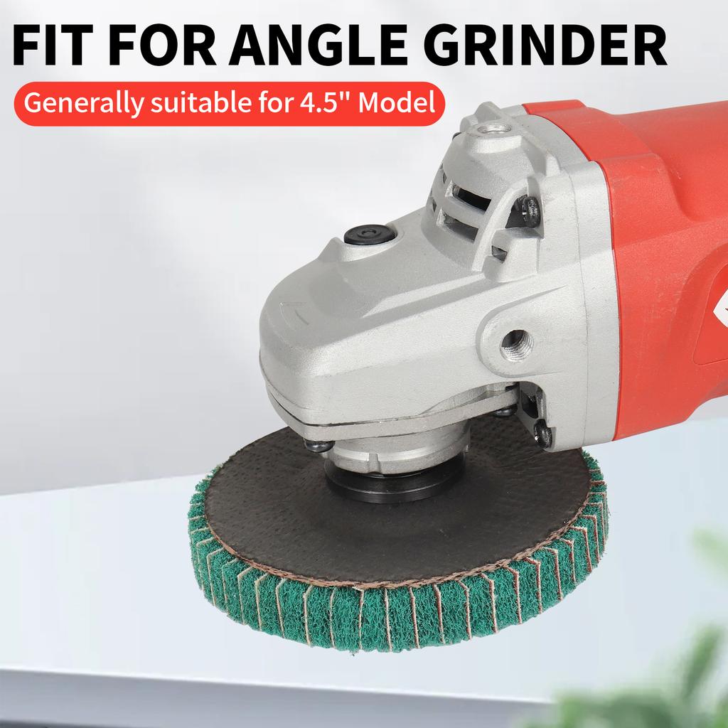 Nylon Fiber Flap Disc 4.5Inch 115mm Polishing Grinding Wheel Abrasive Buffing Grinding Discs for Rust Removal and Cleaning