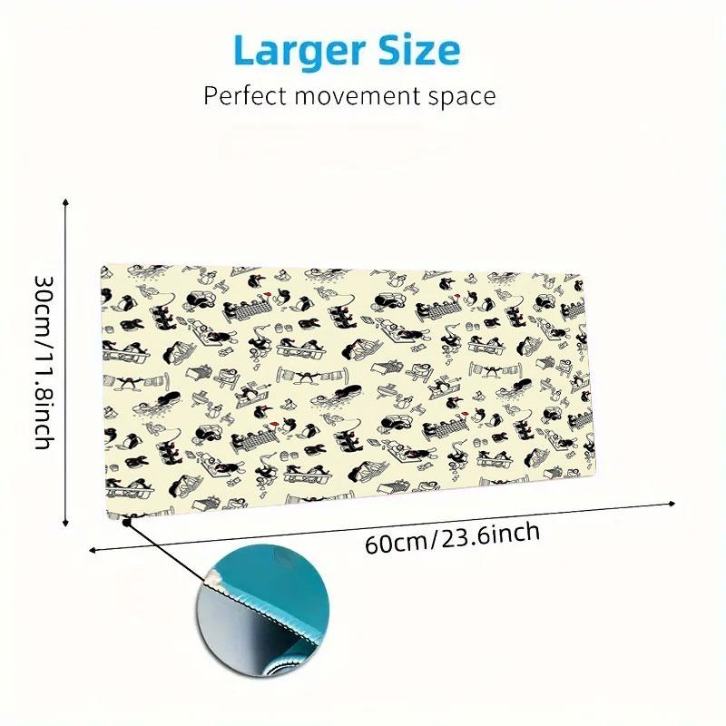 Penguin Adventure Large Size Mouse Pad Large Gaming Table Cushion Nonslip Laptop Tablet Big Mousepad Xxl Mat Mini Pc Playmat With Lock Edge