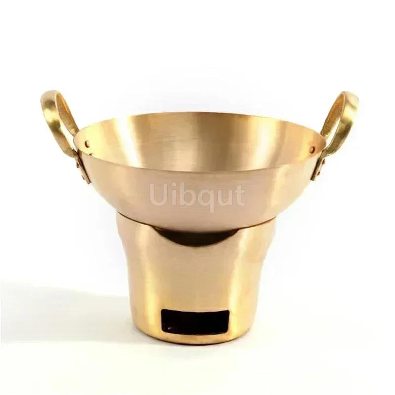 Southeast Asian style tableware Two-ear pot Rice cooker Brass Thai Cuisine soup pot Curry pot with two ears Thai tableware