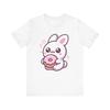 Kawaii Hase mit rosa Donut Süße Pastell Cartoon Kunst T-Shirt