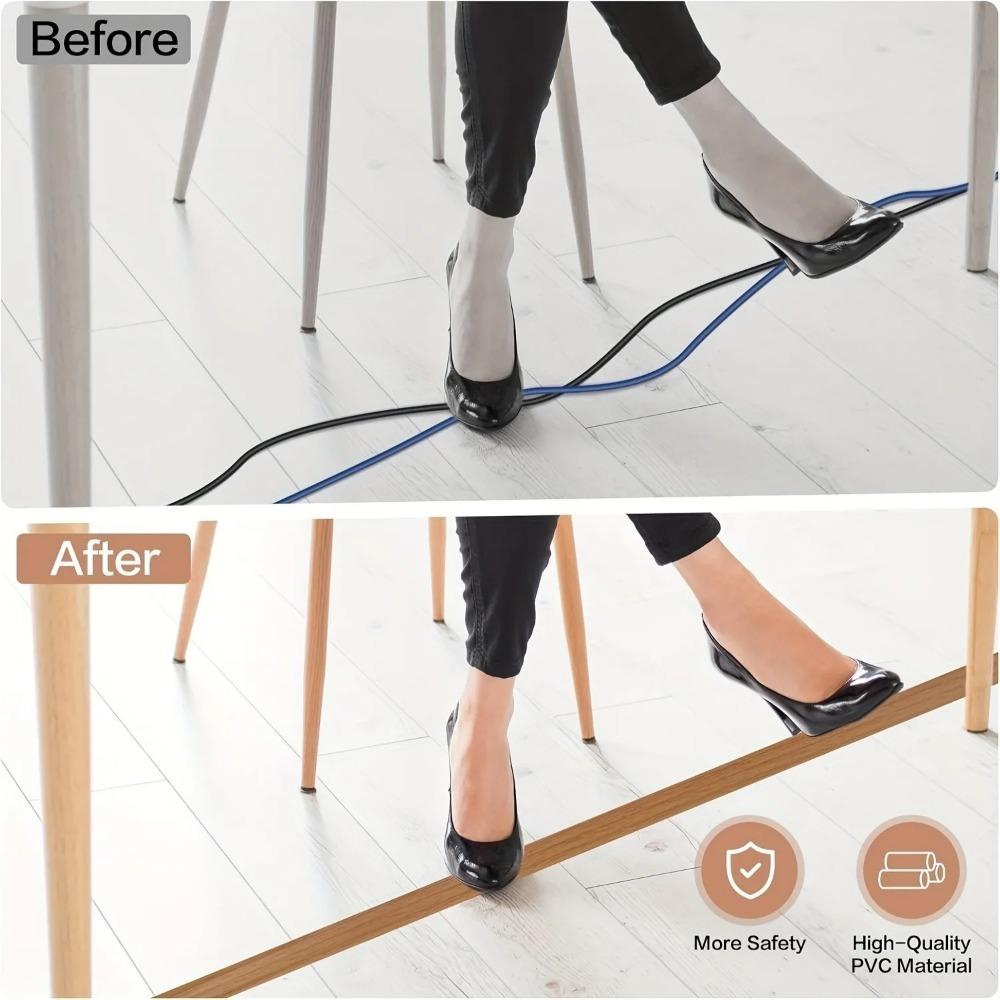 1Pc 1M Floor Cable Protectors PVC Cable Protectors Self-adhesive Cable Protectors Cable Hiding Covers Flexible Wire Duct