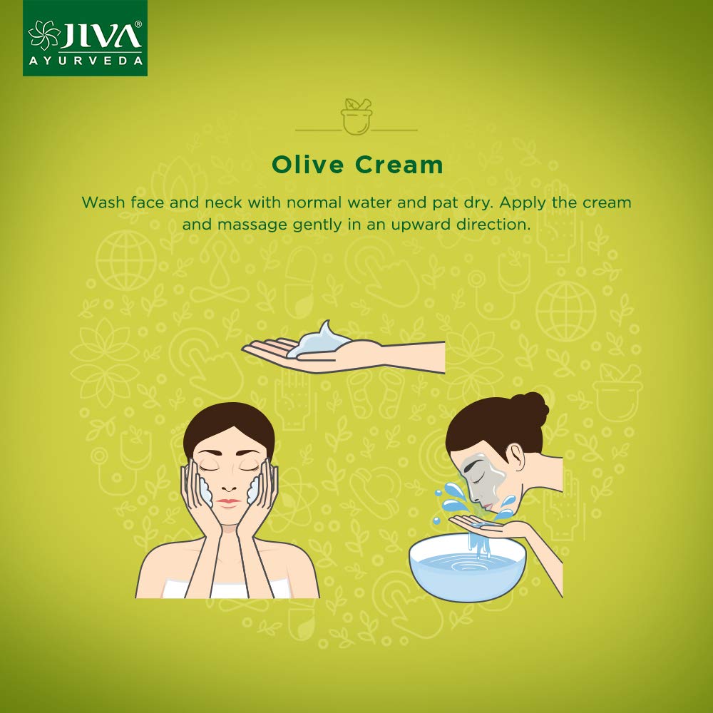 Jiva Olivencreme 50g Packung 1 | Ayurvedische Hautpflege für Anti-Aging, Pickel, Akne, Falten, Mattheit, Kollagen-Boost