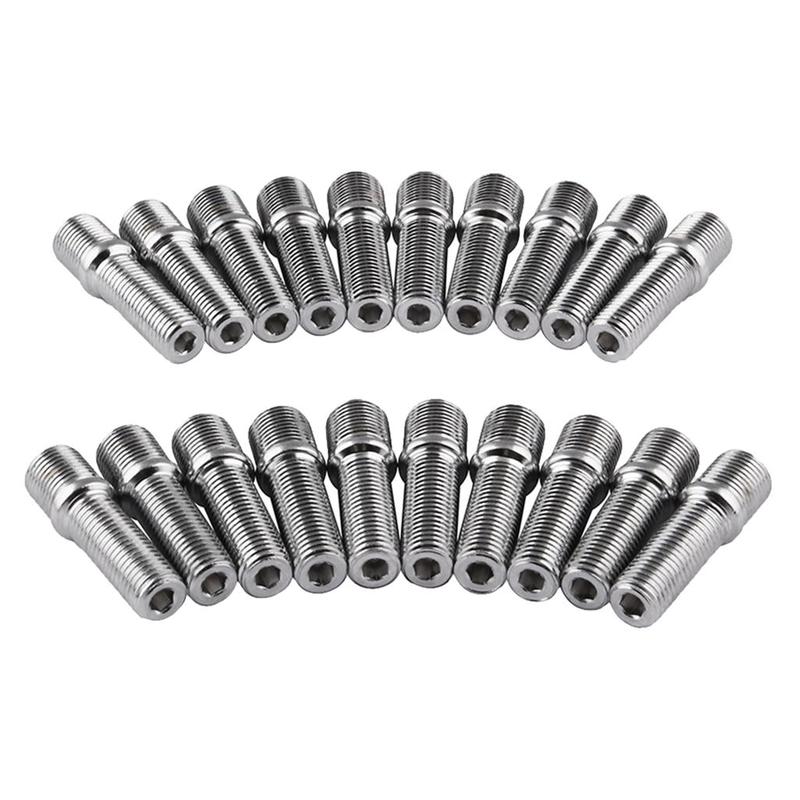Wheels Studs Conversion Kit M14x1.5 To M12x1.5 Long Lug Bolts Screw Adapter for Car Alloy Wheel Repair and Maintenance