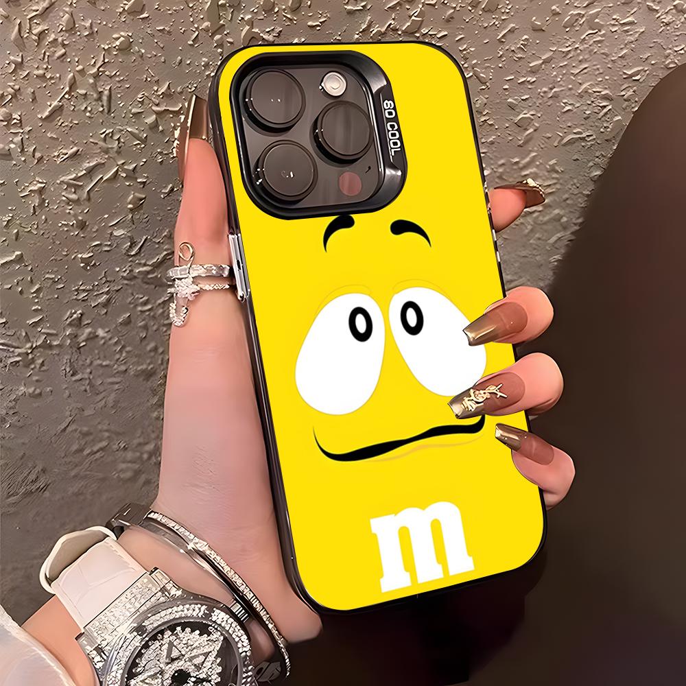 Custodia per Telefono al Cioccolato M&MS Per IPhone17 Air 16 15 14 Plus 13 12 11 Pro XS Max Bumper Case Argento Nero