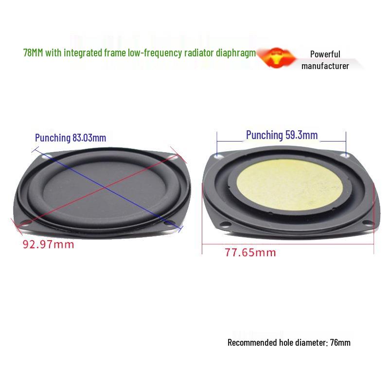 3-inch Woofer Cone Speaker with 85mm Mounting Holes and Reinforced Bass Diaphragm