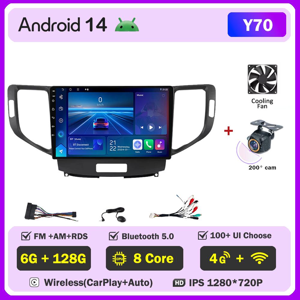 For Honda Spirior Accord 8 Acura TSX 2008 2009 2010 2011 2012 Carplay Android Auto Radio Intelligent System GPS Navigation Wifi