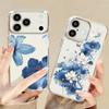 Colorful Flowers Print Case For iPhone 17 Pro Max iPhone 16 15 14 13 Pro Max 11 17e 16e Plating Lens Frame Clear Soft Silicone Back Cover