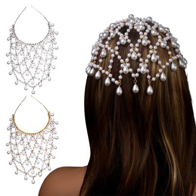 Women Headband Mesh Imitation Pearl Headband Lightweight Comfortable Hair Hoop Hairstyle Dress