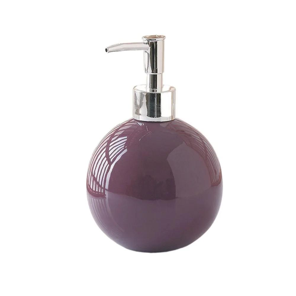 Portable Ceramic Hand Soap Bottle Refillable Reusable Hand Sanitizer Dispenser Round Leakproof Liquid Soap Container Bathroom