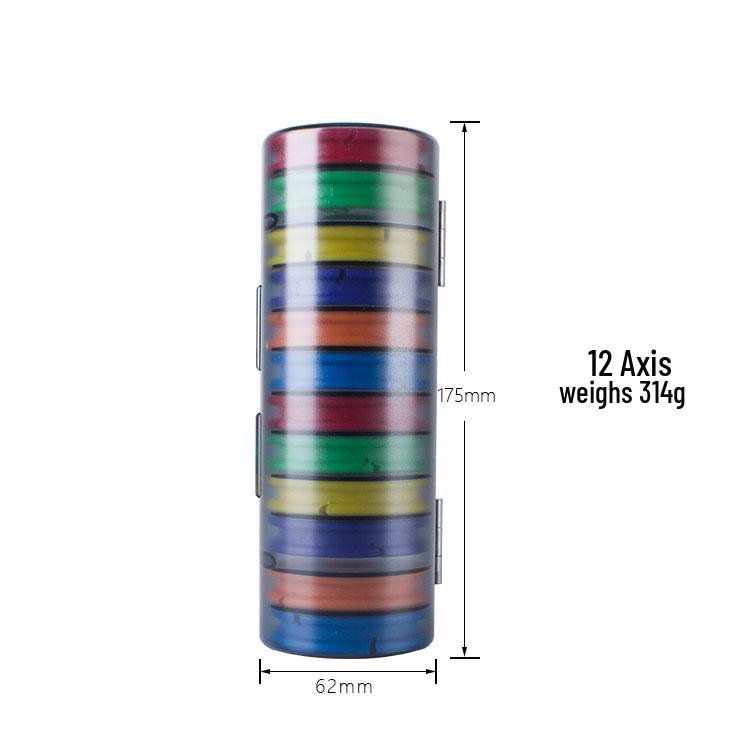 Large Rainbow Silicone Fishing Line Storage Box with Spools - Available In 4, 8, 12, or 16 Spool Sizes