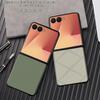 For Samsung Galaxy Z Flip7 5G Case X-Patterned TPU PU Leather PC Anti-Drop Phone Cover