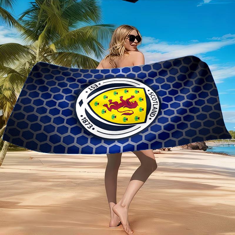 Asciugamano da Spiaggia con Emblema del Leone Rampante della Scozia, Asciugatura Rapida, Facile da Curare, Adatto Sia per il Fitness che per le Vacanze al Mare, Essenziale per lo Sport