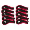 10 pièces Housse de tête de club de golf en fer multicolore avec fermeture éclair et long col