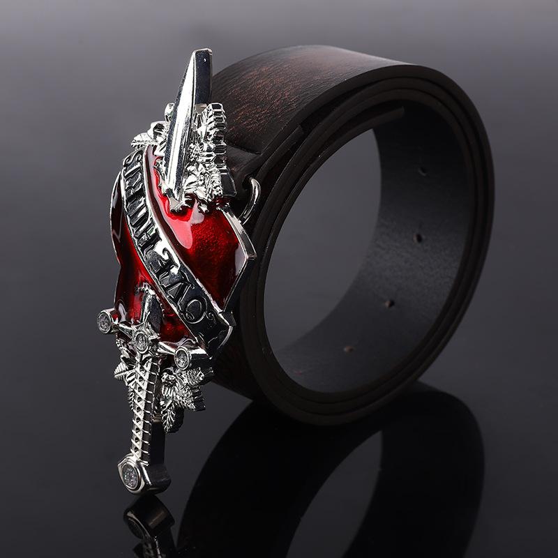 Unisex Faux Stylish Leather Belt With Metal Buckle Belt Paired With Jeans