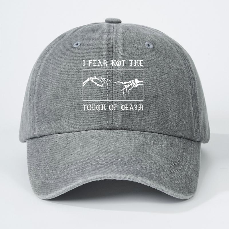 Gothic Skull Letter Printed HandWashed Baseball Cap Unisex Trucker Hat Breathable Adjustable Summer Curved Brim
