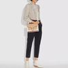 Coach Tabby 28 Color Block Classic C Buckle Leather And Snake Skin Detail Shoulder Bag Women Shoulder Bag Khaki Chalk-White 75800-B4L7M