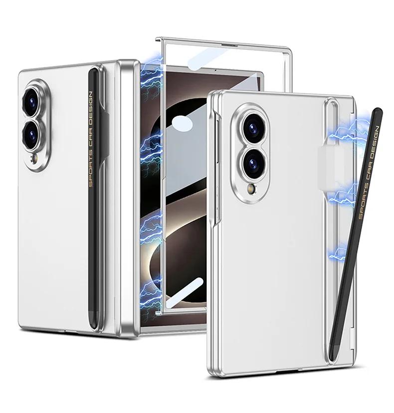 Magnetic Phone Case with Hinge and Integrated Pen Slot for Samsung Z Fold8, Comes with A Pen, Full Protective Cover