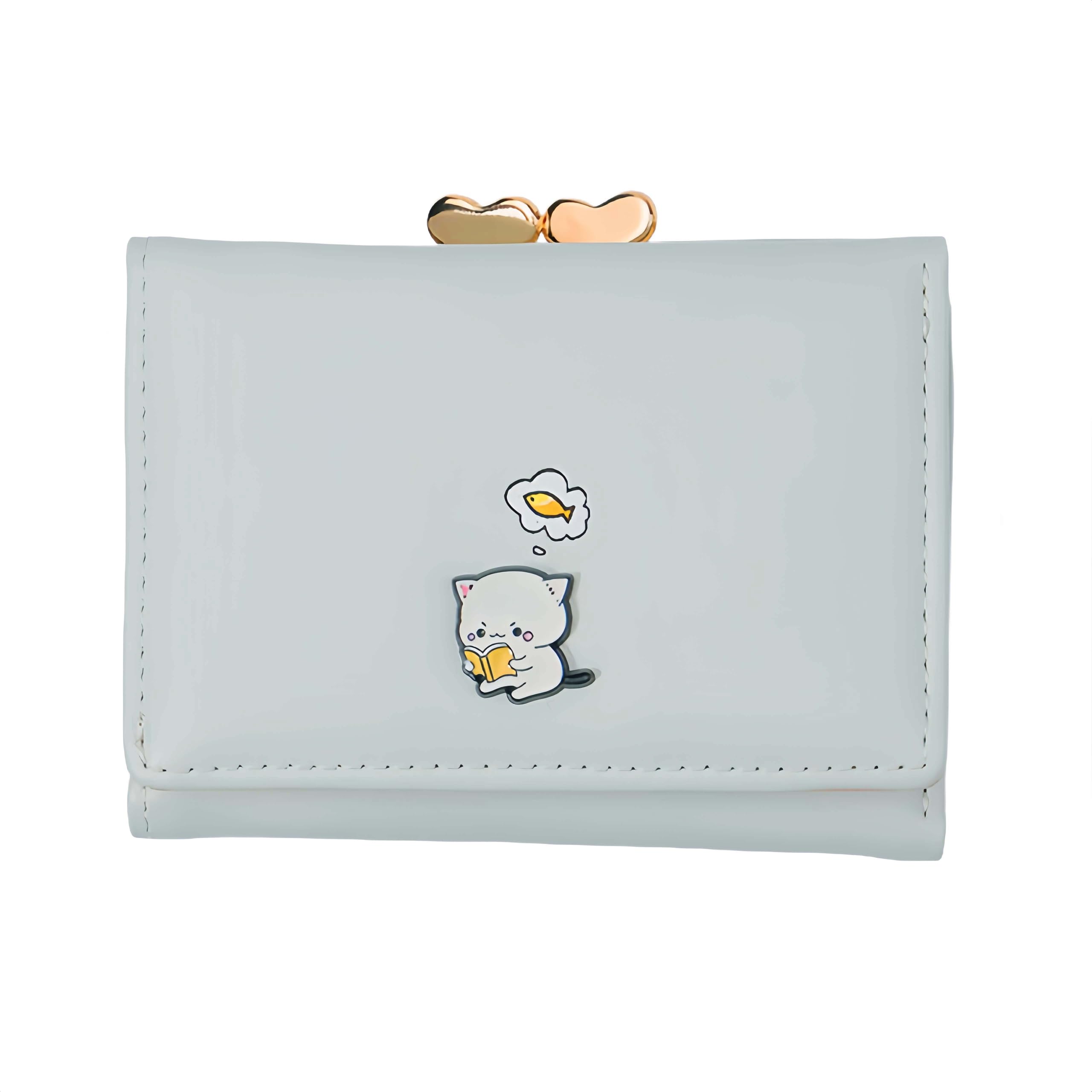 Мини-кошелек для монет из ПУ с милым дизайном животных синий Cosylive тройного сложения для девочек студентов кошелек кожаный Легкий кошелек 4070₽