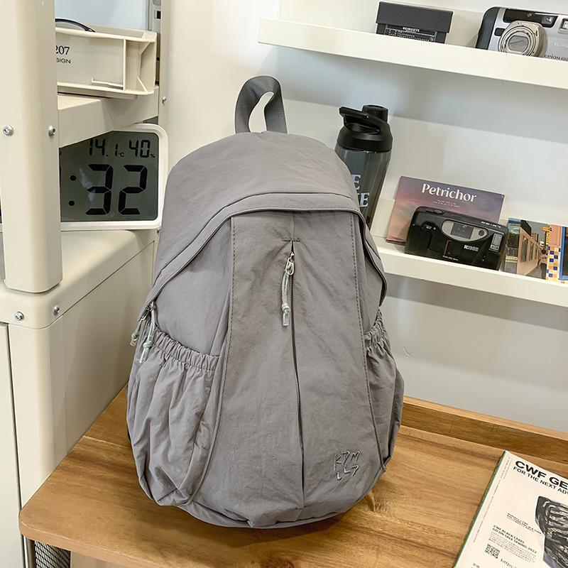 Japanese casual art canvas backpack ins simple fold wash water women's schoolbag Internet celebrity fashion nylon backpack