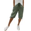 Comfortable Women's Casual Style Pants Elastic Drawstring Pockets Five Leg Pant
