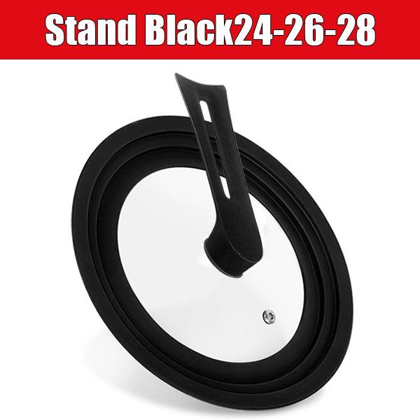 Silicone Universal Pan Lid with Standing Handle Kitchen Pot Skillet Frying Pan Cover Cookware Tempered Glass Replacement Pan Lid