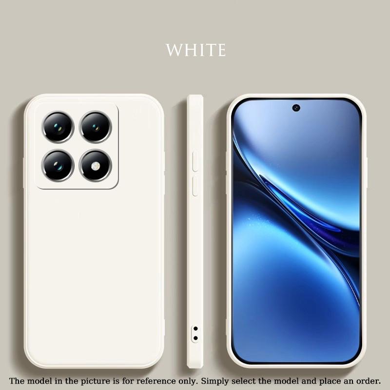 Жидкий силиконовый чехол для Xiaomi 14T Pro Poco C75 Poco M6 матовый оригинальный жидкий противоударный прямой край ультратонкий защитный мягкий чехол Xiaomi 14T белый