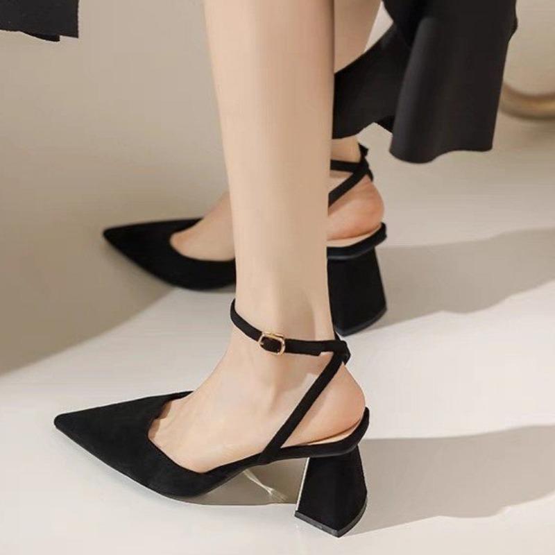 Fashion 2025 Fashion Ladies Shoes Buckle Strap Women's High Heels New Shallow Office and Career Hot Sale Best Seller Closed Toe Sandals