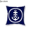 Home Decor Compass Anchor Pillow Cover Blue Mediterranean Cushion  Sofa Chair Car Office  Ornament 40x40cm 45x45cm
