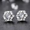 Korean Rhinestone Snowflake Christmas Stud Earrings