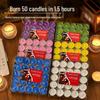 Box of 50 Smokeless 1.5-Hour Tealight Candles for Birthdays, Proposals, and Table Settings