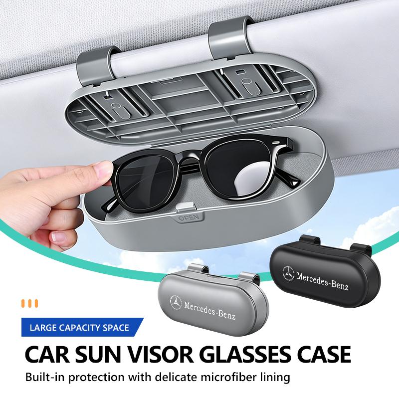 Car Visor Sunglasses Glasses Case Glasses Holder Clip Box For Benz AMG CLA CLS C180 C200 W204 W205 Exclusive A C E R V Class