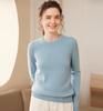 Women's Fashionable Slim Fit Round Neck Cashmere Sweater - Autumn/Winter Versatile Knit Base Layer