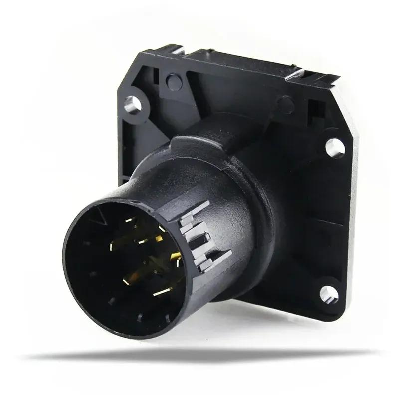 7-poliger Anhängersteckdosenadapter 6-24V 7-poliger Wohnmobil Wohnwagen Stromstecker Steckdose Anschluss Zubehör für Anhänger Traktor