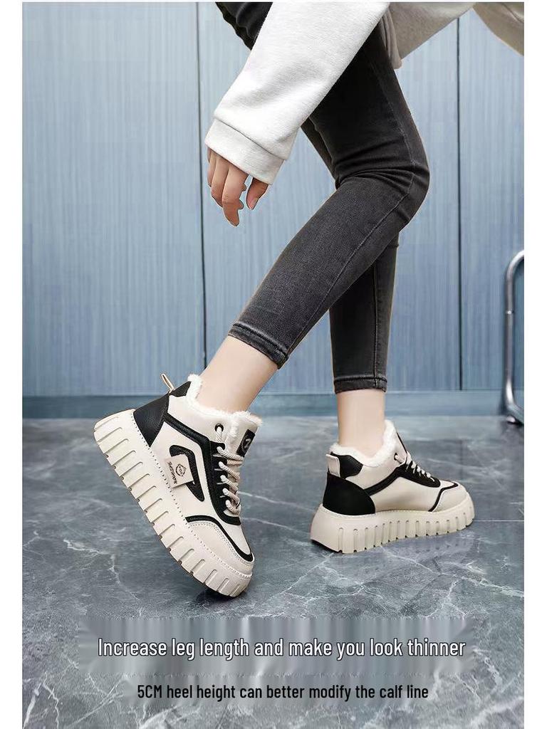 Damen Mid-Top Baumwoll-Freizeitschuhe im koreanischen Stil – Warm & Bequem für den Winter